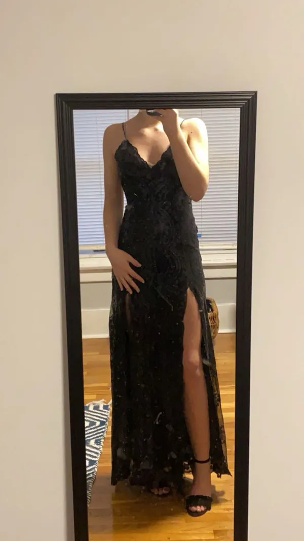 Southern Fried Chicks Black Sequin Prom Dress - Image 7