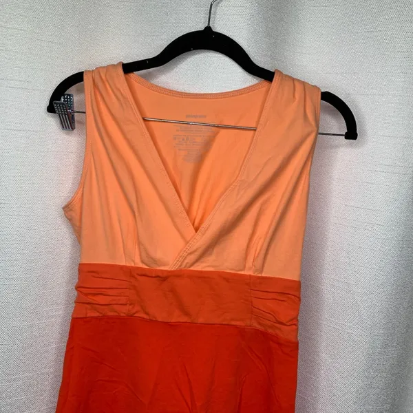 Patagonia orange organic cotton Margot fit n flare dress XS summer athleisure‎ - Image 3