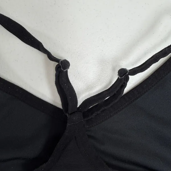 NIKE S Small Dri-Fit Indy Light Support Sports Bra Black Swoosh Logo Women's - Image 6