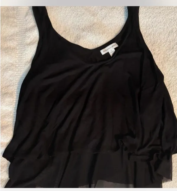 Black Lightweight Ruffle Tiered Ambiance Apparel Cami Size L Date Night Going Out Whimsygoth Emo Vacation Rave Festival Concerts Resort Croquette - Image 7