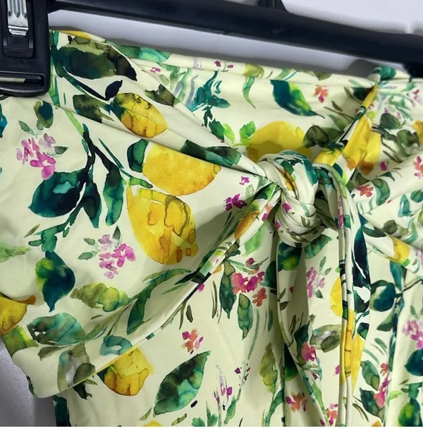 Anthropologie Lemon Print Tie Front One Piece Swimsuit - Image 2