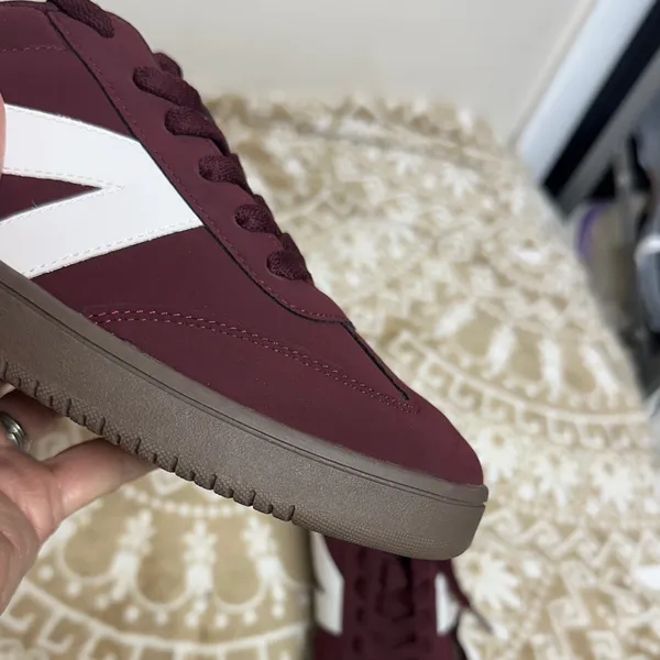 London Rag Womens Zoomer Contrasting Patchwork Chunky Sneakers Maroon NWT - Image 4