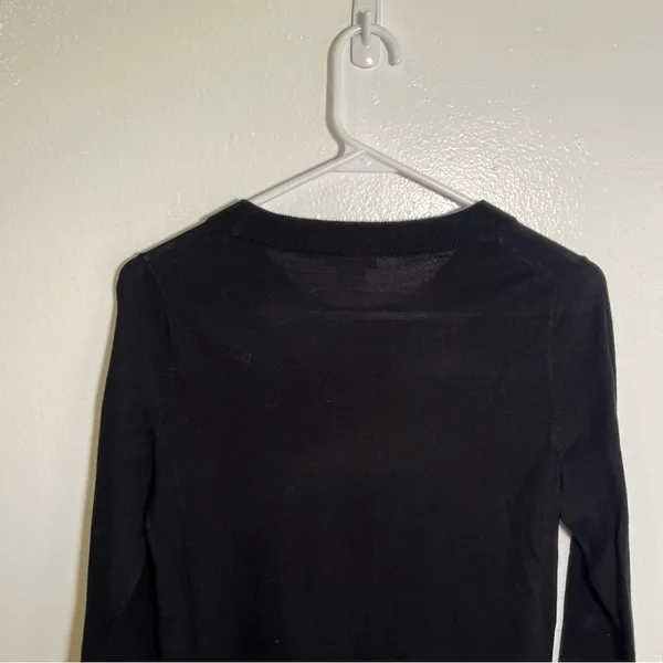 J. Crew Factory Women's Size XS Sawyer‎ Sweater Crewneck Black Merino Wool E0022 - Image 7