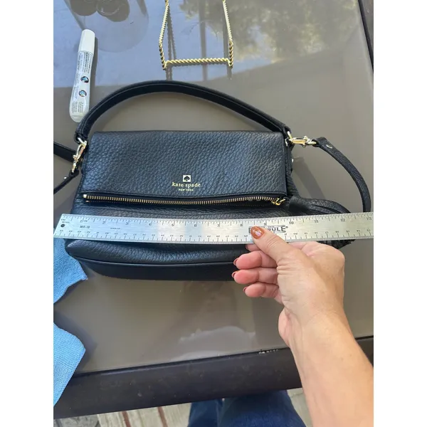 Kate Spade Southport Avenue‎ Mini Maria Black Leather Crossbody Handbag Purse - Image 8