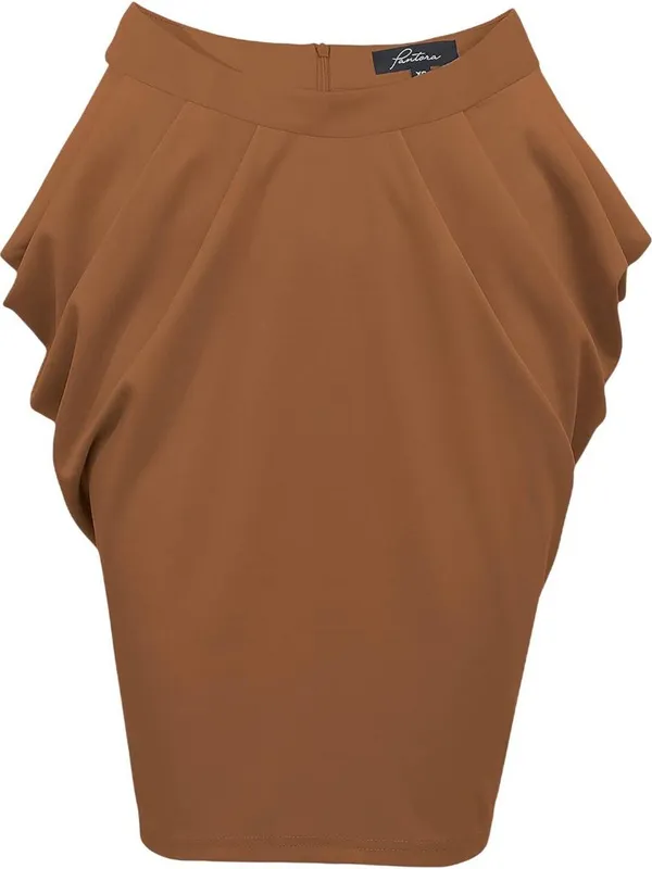 NWT Pantora Womens Knit Ines Draped Skirt Brown XS - Image 4