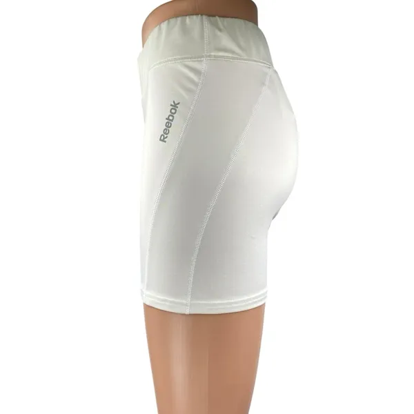 Reebok Women's White Pull On Mid Rise Yoga Workout Athletic Biker Shorts Size L - Image 2