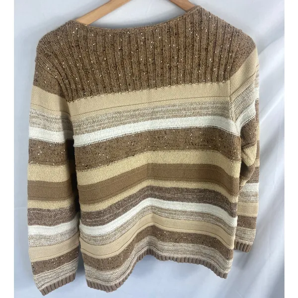 Liz Claiborne Mixed Stripe Knit Sweater Size Large - Image 6