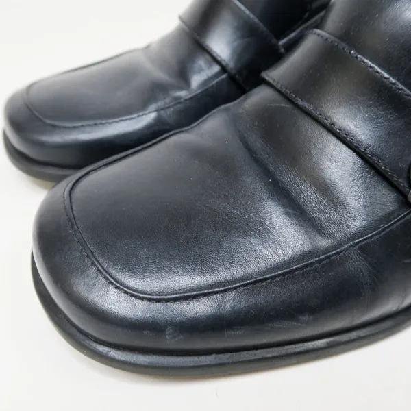 Vintage 90s Bandolino Navy Leather Heeled Loafers - Image 7