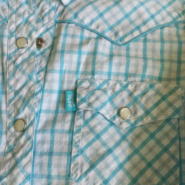 Aeropostale Vintage Y2K Plaid Pearl Snap Button Down Western Shirt - Sz Small - Image 9
