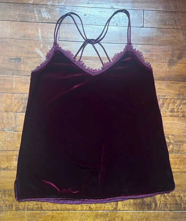 Abercrombie & Fitch Velvet Burgundy Cami Top - Image 3