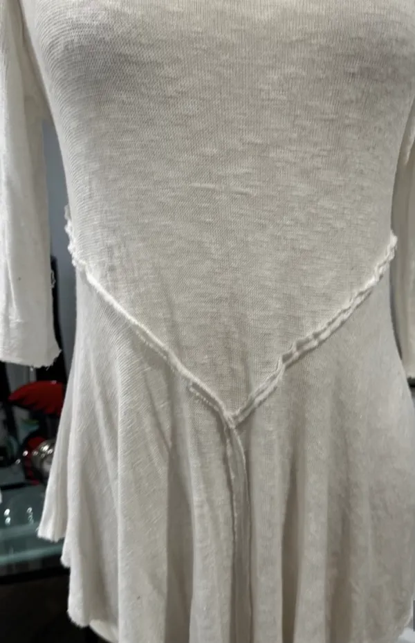 Free People Intimately Off-White with Black 3/4 Sleeve Weekend Layering Top - Image 5
