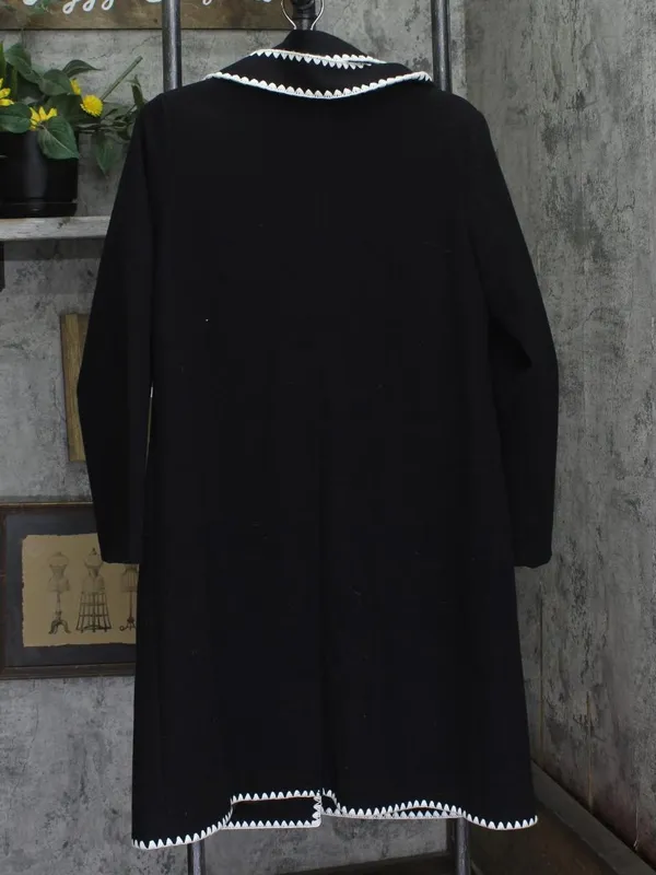 Beautiful By Lawrence Zarian Double Knit Lined Belted Coat Black Multi XS - Image 2