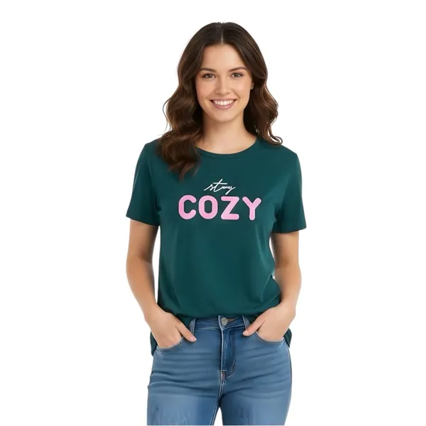 Nine West Teal Stay Cozy T-Shirt Size Large - Image 2