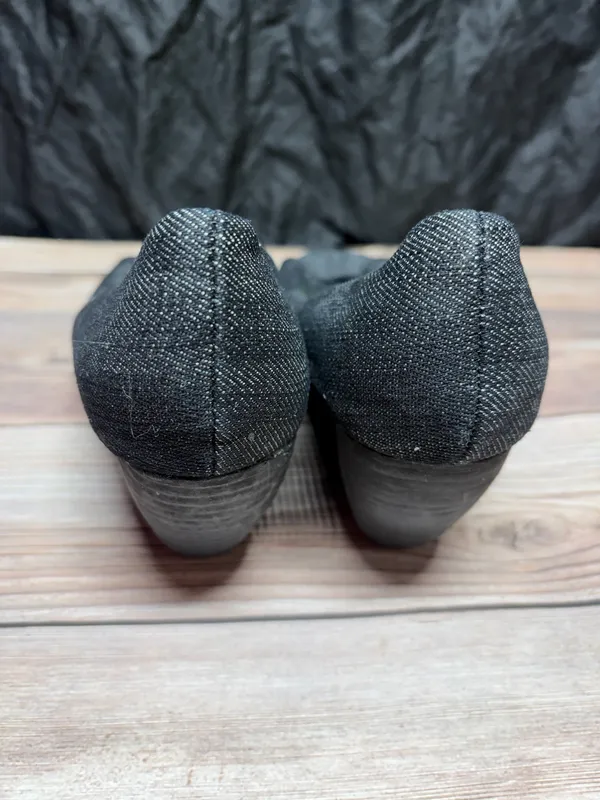 Blowfish Malibu Dark Denim Slip On Open Toe Women’s Dress Shoe , Size 8 - Image 3