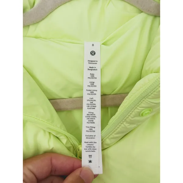 Lululemon Hooded Wunder Puff Jacket Womens Size 8 Faded Zap Insulated Outdoors - Image 6