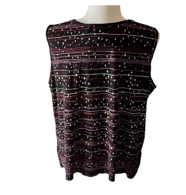 Dressbarn Purple Textured Sleeveless Tank Top 14/16 - Image 3