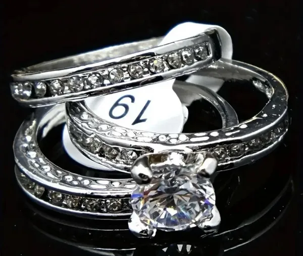 Silver Ring Set Size 6 - Image 3