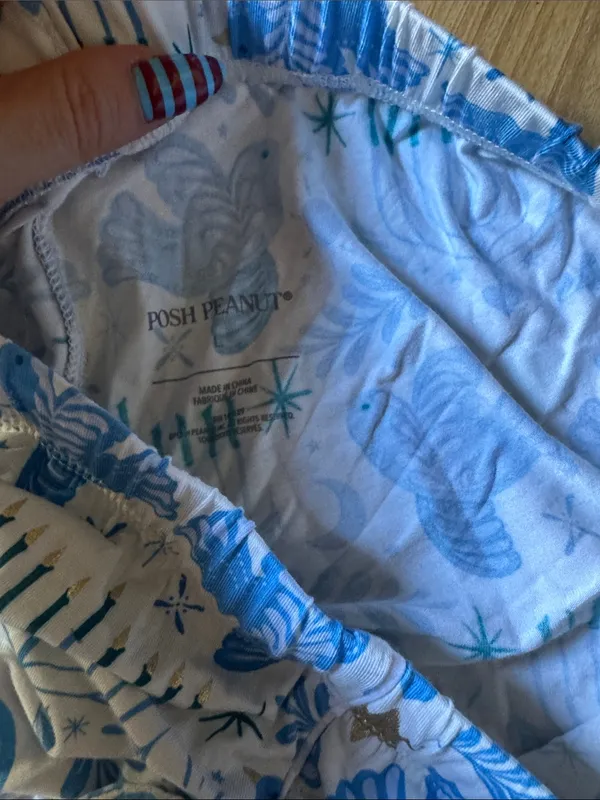 Posh Peanut Hanukkah Pajama Bottoms White Size L - Image 3