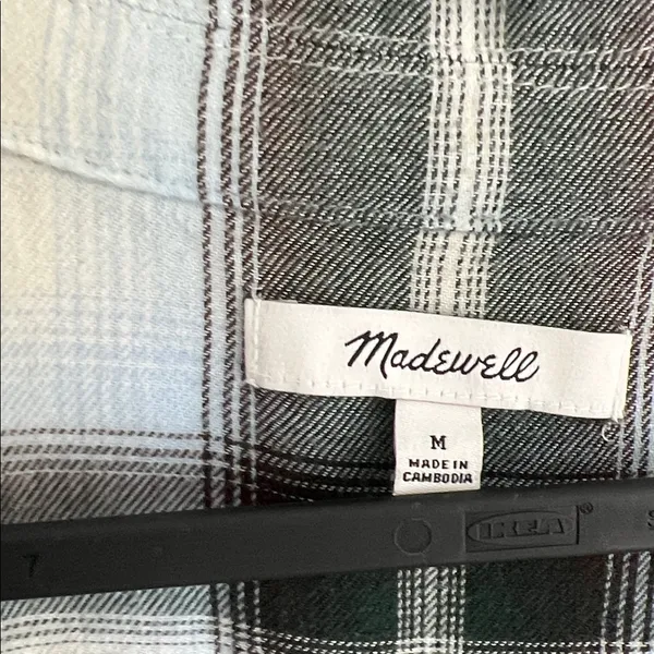 NWOT madewell Popover Shirt in Plaid - Image 7