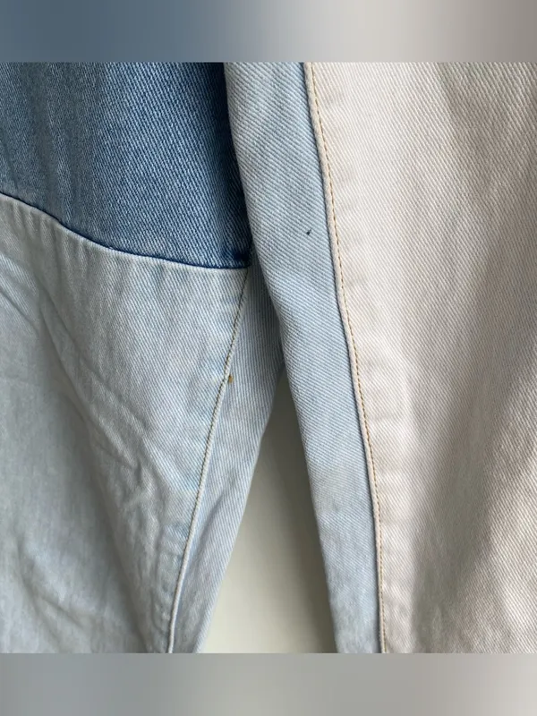 PacSun mixed denim patchwork high waist mom jeans retro boho fall winter 25 - Image 6