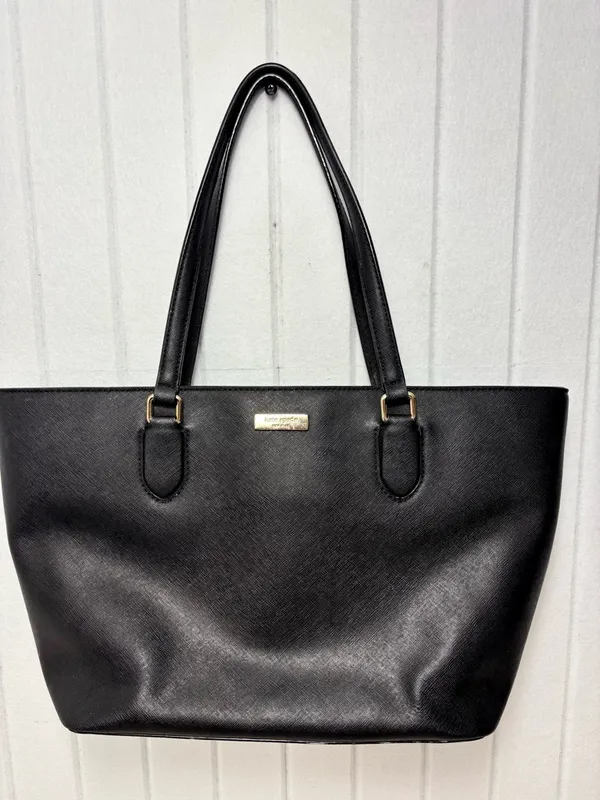 Kate Spade New York Leather Cow Black Saffiano Tote with Gold Plaque‎ - Image 2