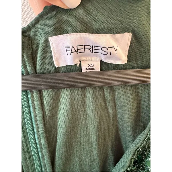 Faeriesty Green Sequin Mermaid‎ Dress with Side Slit Size XSmall - Image 4