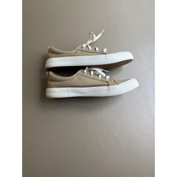 Tommy Bahama Women's Beige Canvas Lace Up Low Top Casual Sneakers Shoes Size 8 - Image 2