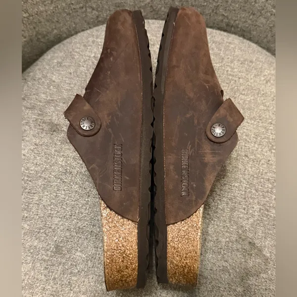 Birkenstock Dark Brown Boston Oiled Leather Clogs - size 38 - Image 8