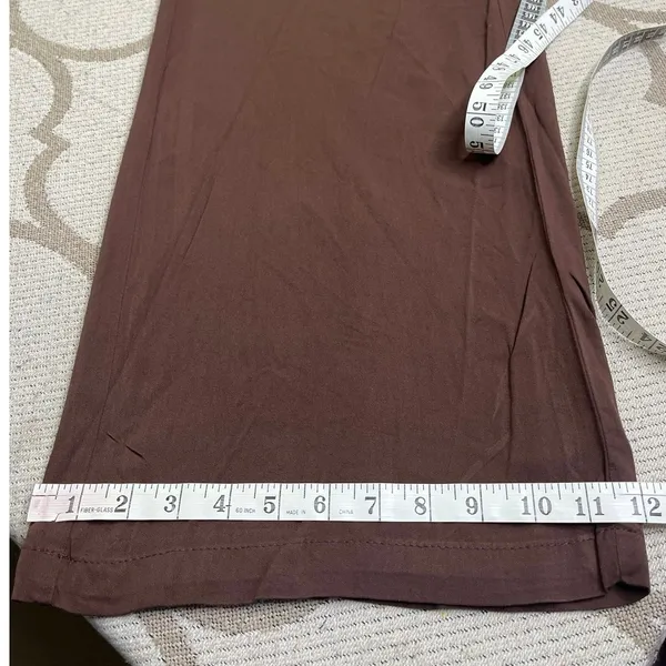 NWT Old Navy Playa Wide Leg High Rise Full Length Pants in Peppercorn Size Small - Image 6