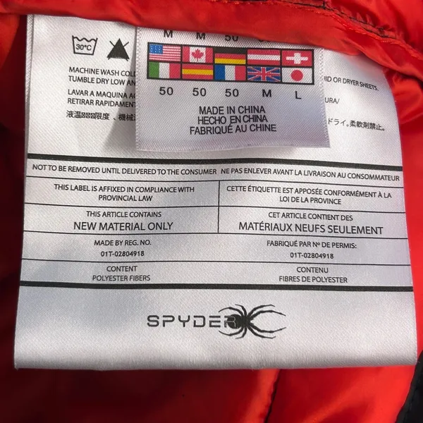 Spyder Puffer‎ Ski Jacket Black Medium - Image 9