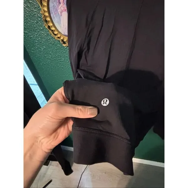 Lululemon Rulu Rally Wrap Women 4 Black Snap Neck Open Cardigan Cozy Stretch - Image 4