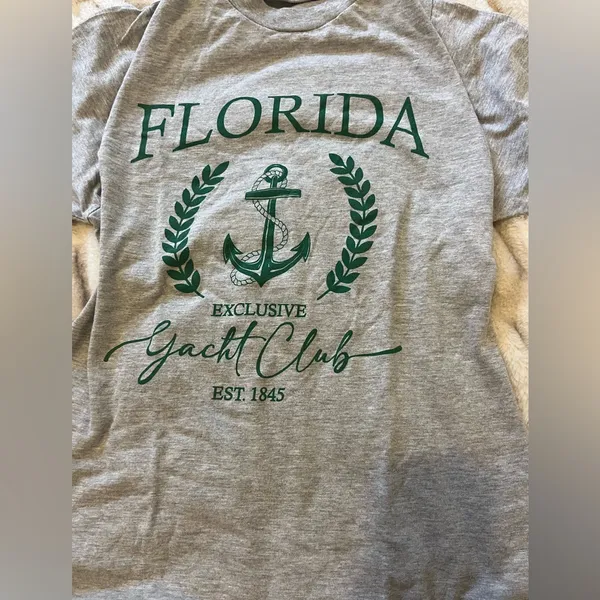 Gray Florida Yacht Club Short Sleeve Tee - Image 2