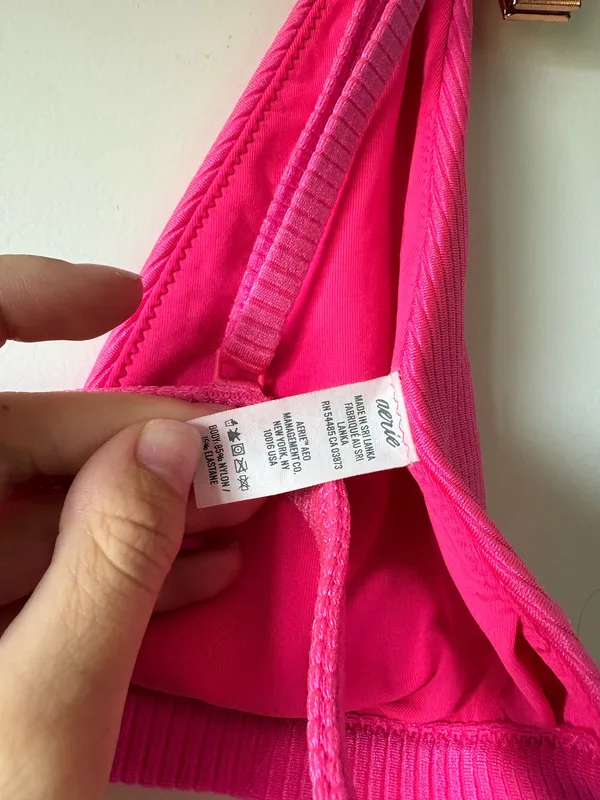 Aerie Bikini Top Pink Triangle - Image 3