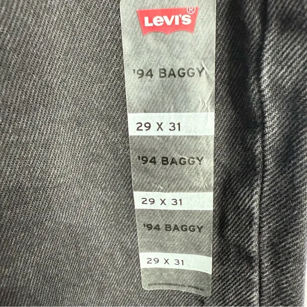 NWT Levi's 94‎ Baggy Jean Open Mind Straight Washed Black 29 x 31 Streetwear - Image 5