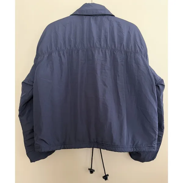 Free People Movement‎ Off The Bleachers Coaches Jacket Navy Blue Women's Small - Image 2
