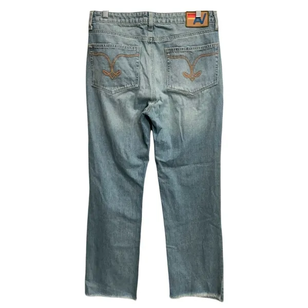 Aviator Nation Canyon Crop Jeans Mid Rise Vintage‎ Medium Wash Distressed 30 - Image 5