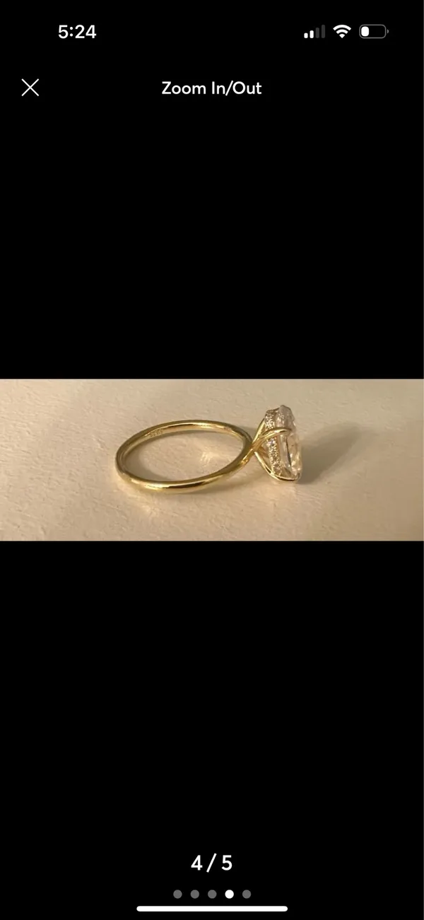 Engagement ring for travel Gold Size 7.5 - Image 4