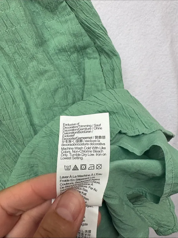 J. Crew size large Green Ruffle Sleeve Casual Dress knee length olive guest - Image 8