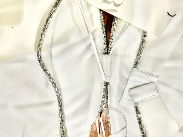 ZARA NWT viral TIK TOK White Jeweled Rhinestone Embellished Cutout Top XL - Image 12
