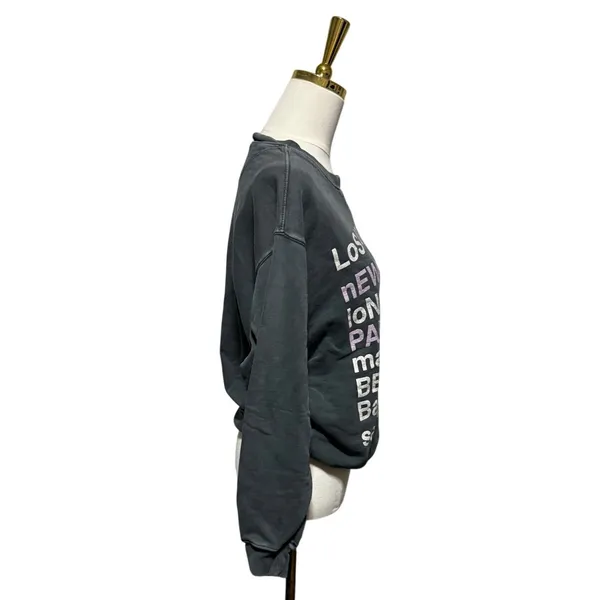 Anine Bing City Love Graphic Crewneck Sweatshirt, Charcoal Grey, Size S - Image 2