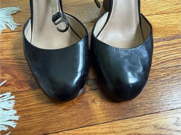 Tory Burch Black Leather Closed Round Toe Wedge Heels - Image 8