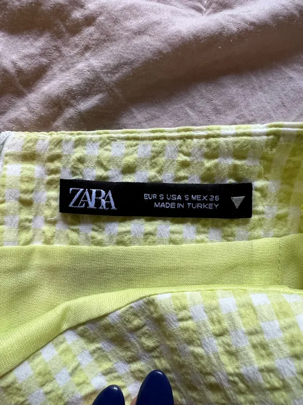 Zara white & green plaid mini skirt - Image 6
