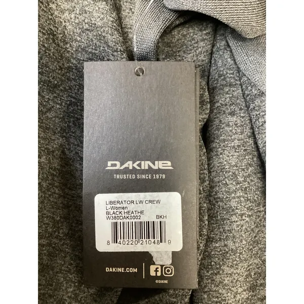 Dakine Liberator LW Crew Sweatshirt‎ Black Heather Women L UPF 50+ W380DAK0002 - Image 7