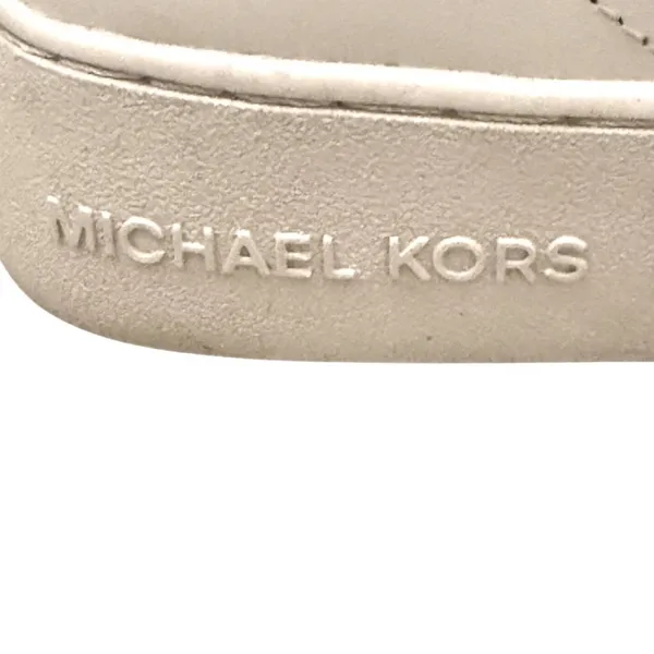 Michael Kors White Leather Low Top Sneakers Green Croc Trim Perforated Womens 8M - Image 3