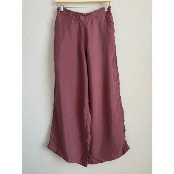 Athleta Calm Cool Pant Women's M Rose Pink Wide Leg Breathable Lightweight Silky - Image 6