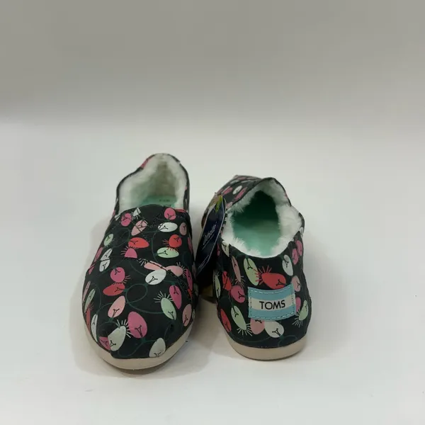 NWT Toms Black and Pink Christmas Loafers - Image 3
