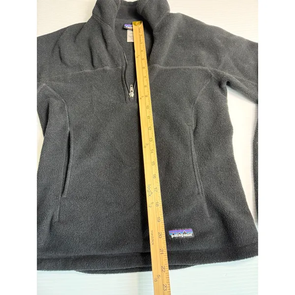 Patagonia Synchilla Fleece Pullover Jacket‎ Womens XS Black Quarter Zip - Image 3