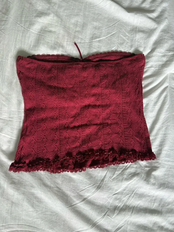 Edikted Red Strappless Top - Image 2