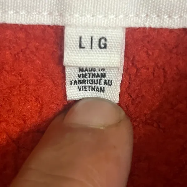Aerie Women Red Hometown Holiday Fleece Quarter Zip Sherpa Fair Isle‎ Sweater L - Image 5