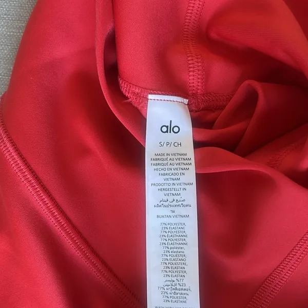 ALO Neon Orange Workout Leggings Size Small - Image 6